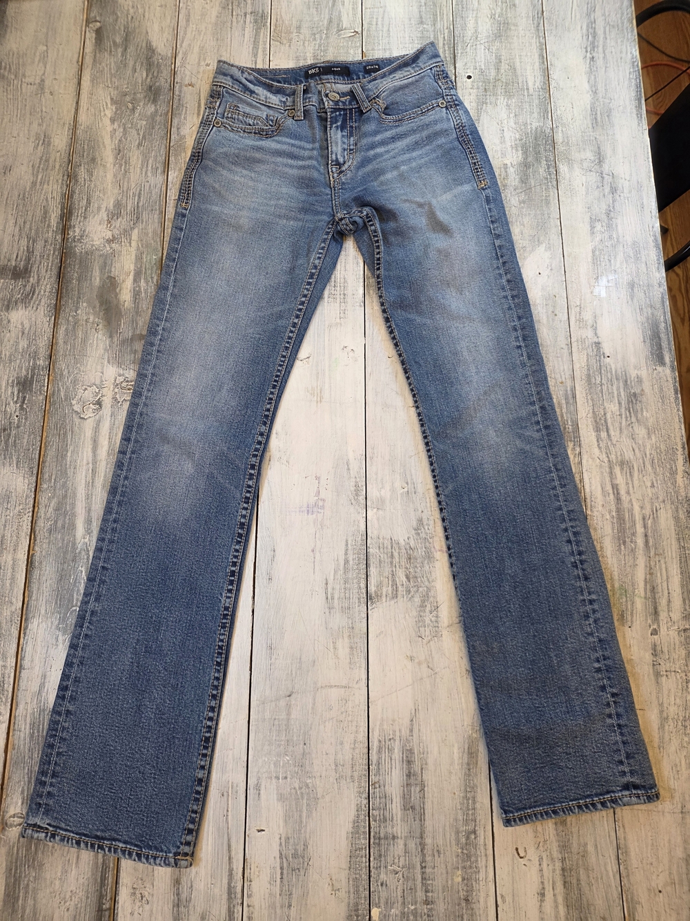 BKE Aiden Men's Bootcut Jeans in Faded Blue Denim sz 28x34